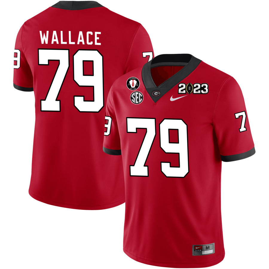 Georgia Bulldogs Men's Weston Wallace #79 Red 2022-23 CTP National Championship Stitched College UGA Football Jersey 23RW016ID